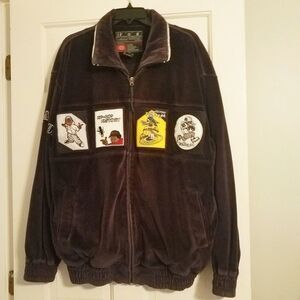 The Bare Fox Black Velour Bomber Jacket